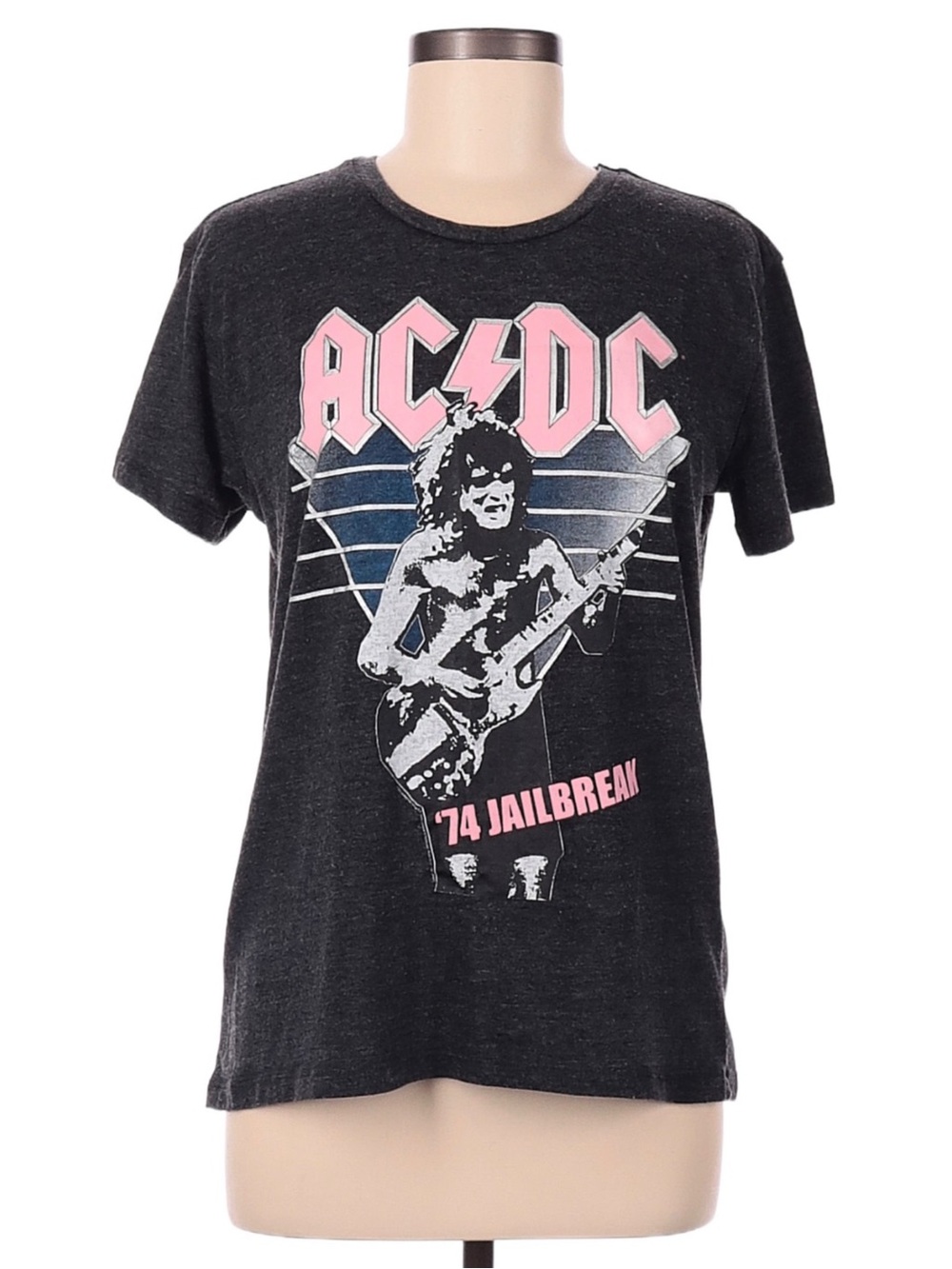 Chaser Grey Pink AC/DC 74 Jailbreak Tour Tee T-Shirt Medium